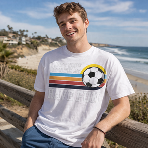 Camiseta de fútbol para hombre con la frase 'I Just Hope Both Teams Have Fun', blanca, extragrande, retro, con rayas, manga corta, informal, para aficionados al deporte, de algodón. - Product Image 6