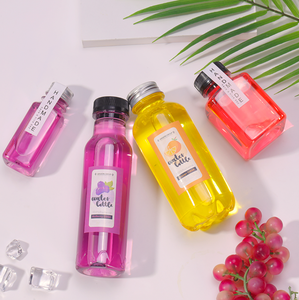 <span class=keywords><strong>360ml</strong></span> 12oz 16oz clair boisson française carré en plastique PET bouteille pressée à froid bouteilles de jus de fruits - Product Image 6