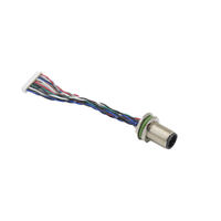 Conector macho Westsaim M12, Conector de cable codificado de 17 pines M12, conector macho de montaje en panel