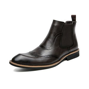Botas para hombre más vendidas, botas de trabajo británicas de caña alta a la moda, zapatos casuales de caña media versátiles para hombre - Product Image 6
