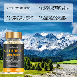 Shilajit แคปซูลพร้อมโสม Ashwagandha และหิมาลายันส่วนผสมอาหารเสริมภูมิคุ้มกันสำหรับผู้ใหญ่60จำนวน - Product Image 4