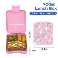 Boîte à lunch pour enfants personnalisable en Tritan, 3 compartiments, étanche, sans BPA, avec couvercle en PP écologique, utilisable au micro-ondes