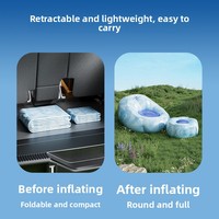 Canapé gonflable moderne YK2026-4, coussin portable d'extérieur, idéal pour festival de musique, canapé paresseux de camping en PVC écologique, bleu
