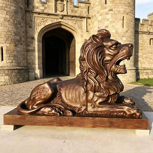 Décoration de jardin extérieure, sculpture d'animal en bronze forgé à la main, taille réelle, <span class=keywords><strong>lion</strong></span> personnalisé - Product Image 3