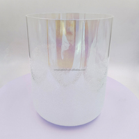 Vente en gros de bols chantants en cristal de quartz, personnalisables avec pierres précieuses, bols chantants d'alchimie, tons des chakras, instrument de guérison sonore