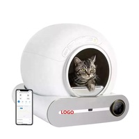 Kotak Pasir Kucing Pintar Terkontrol WiFi, Dilengkapi Aplikasi Tuya Smart, Pembersihan Otomatis, Pengendalian Bau, Rendah Kebisingan, Kapasitas 65L