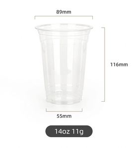 Gobelet à smoothie jetable en PET à paroi simple, 89 mm, 12 oz, 14 oz, 16 oz, transparent, avec couvercle pour bubble tea, café, thé, lait - Product Image 3