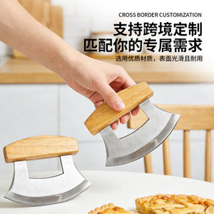 Chef Season Show <b>Pizza</b> Cutter Stainless Steel With Birch Handle Ergonomic Design For Cutting <b>Pizza</b> And Dough - Product Image 4