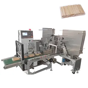 Ligne de production de couverts en bois jetables à grande vitesse Machine d'emballage en vrac de café en bois automatique