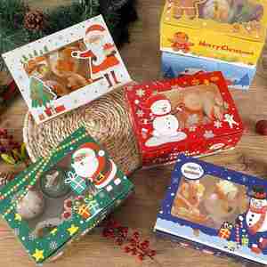 36pcs <b>Christmas</b> Cookie <b>Boxes</b> Bakery Treat Gift Box with Window for Pastries Cupcakes Candy and Party Favor 8.3x5.9x3.7 Inches - Product Image 5