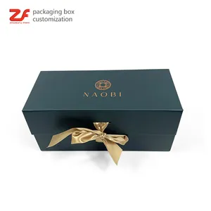 Emerald green printed luxury gift packaging flip top jewelry cosmetic perfume magnetic ever box