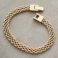 Bracelet en maille en acier inoxydable 316 plaqué or PVD 18 carats avec logo personnalisé, bracelet à maillons, fermoir réglable, bijoux pour hommes, vente en gros