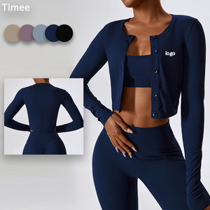 2024 nu sentiment serré à manches longues vêtements de Yoga femmes en plein air Fitness Sport veste pour dames femmes vêtements décontractés - Product Image 1