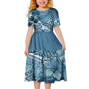 Ropa Infantil Clásica Personalizada, Ropa Polinesia para Niños, Elegantes Vestidos Samoanos, Faldas Maxi Hawaianas para Vacaciones, Vestido Tribal Tapa para Niñas - Product Image 4