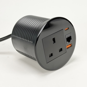 Prise encastrée ronde 80 mm avec module à point de faiblesse 1AC (CA) + USB-A + USB-C + 1 interface réseau - Product Image 3