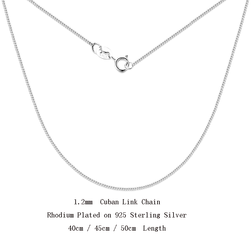 Silver-1.2mm  Cuban Link Chain