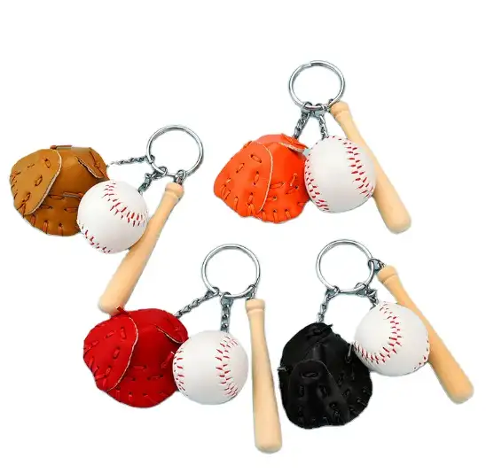 कस्टम डिजाइन स्मारिका बेसबॉल चमड़े बुना कुंजी श्रृंखला प्रचारक उपहार के लिए