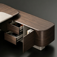 Bureau de direction de style italien KMJ, mobilier de bureau moderne de luxe, bureau en forme de L, table et chaise de bureau pour PDG