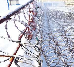 Alambre de púas BTO-22 de 450 mm con revestimiento de PVC y marco de WPC de alta resistencia, tipo concertina, para cercas de seguridad, precio de fábrica, personalizado - Product Image 3