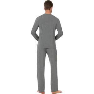 Conjunto de Pijama Personalizado para Hombre, Manga Larga, Tejido de Bambú y Algodón, Ropa de Dormir Suave, Pantalones Largos, Conjunto de 2 Piezas - Product Image 2