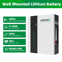 Système d'énergie solaire hybride SUNEX 5000W 5KW/10KWH, ensemble complet avec batterie au lithium, kit complet pour la maison
