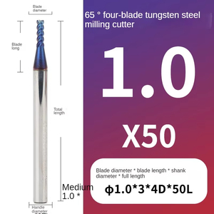 Cao cứng lớn hàng cắt khe dọc phay cắt 65 độ thép vonfram Bốn lưỡi phẳng hợp kim cứng OEM tùy chỉnh - Product Image 6
