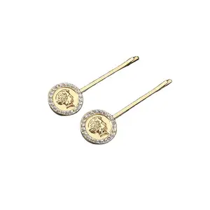 New Baroque Vintage Crystal Beauty Head Coin Hair Pins for Women Fashion Hair Jewelry with Rhinestone Hair Clips Wholesale