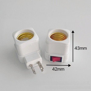 E27 nhựa vít giữ đèn vuông ổ cắm di động với chuyển đổi tường Plug-in chuyển đổi ống chân phẳng an toàn - Product Image 3