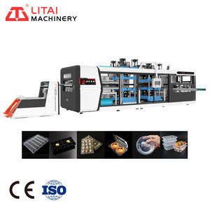 Высокоскоростная полностью автоматическая трехпозиционная вакуумно-формовочная машина для термоформования контейнеров для еды на вынос из PS/PET/PP - Product Image 1