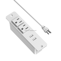 Multiprise encastrable pour bureau avec 2 prises CA et 2 ports USB-A, prise de courant encastrée pour mobilier de bureau