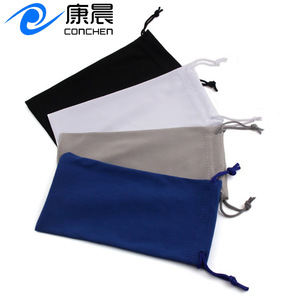 Étui à lunettes en microfibre avec cordon de serrage, couleur unie, rectangulaire, 6-8,9 pouces, pour le rangement des lunettes de soleil et des lunettes de vue, avec option d'impression de logo - Product Image 3