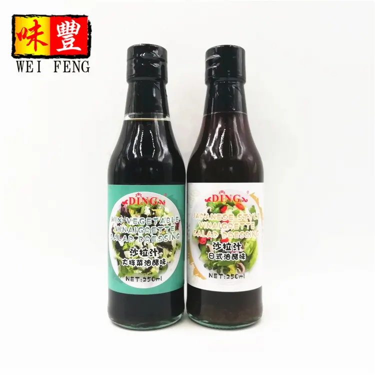 Sertifikat pabrik BRC 250ml sayuran buah saus bumbu Vinaigrette Salad Dressing