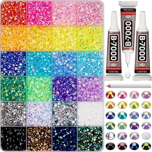 Bestseller Kit de Démarrage Complet de <span class=keywords><strong>Strass</strong></span> en Résine AB Effet Gelée à Dos Plat, 40/28/24 Grilles, 3mm, Boîte de 40 000 Pièces pour DIY Ongles - Product Image 4