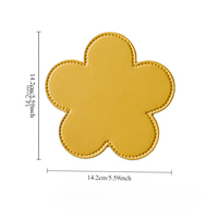 Sous-verre personnalisé en cuir PU de style nordique en forme de fleur, résistant à la chaleur, antidérapant, pour la décoration de table