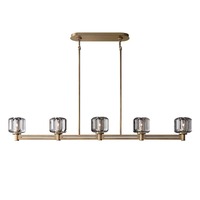 Lustre LED de luxe nordique en boule de cristal, suspension minimaliste dorée en forme de haricot magique, longueur moyenne pour table à manger et îlot de cuisine