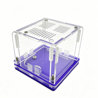 Fourmilière plate en acrylique transparente, pratique et soignée, multi-tailles, pour élevage en intérieur, avec tour d'eau intégrée, durable