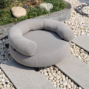 Sofá cama moderno y moderno para perros, almohada desmontable con soporte para el cuello, entrada abierta, funda de lino resistente a los arañazos, ortopédica y transpirable - Product Image 4