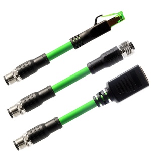 للماء M12 4pin D رمز إلى Rj45 إيثرنت كابلات الموصلات ProfiNet CAT5e محمية مصبوب PVC إيثرنت كابل - Product Image 1
