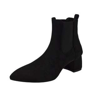 Nouvelle collection hiver 2026 : Bottines coréennes pour femme à talons épais et bout pointu, courtes et élégantes pour l'automne - Product Image 1