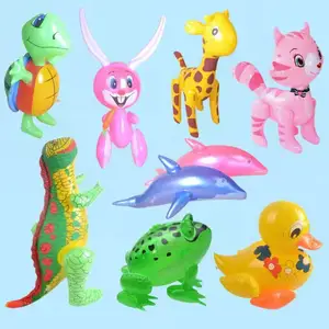 Sevimli karikatür hayvan şişme oyuncaklar için yaz plaj su sporları aksesuar topu yunus köpekbalığı Alien Flamingo ağacı şişirilmiş oyuncak