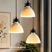 Lustre en porcelaine blanc à rayures, design créatif, prix usine, pour salon et couloir, luminaires de plafond intérieurs
