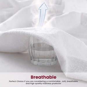 Protège-matelas imperméable en coton/bambou respirant et hypoallergénique, avec bords ajustés et respirant - Product Image 4
