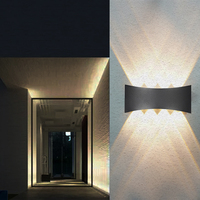 Lampe murale extérieure en aluminium à éclairage haut et bas, certifiée CE, étanche IP65, à intensité variable, pour villa, jardin et allée - Vente chaude
