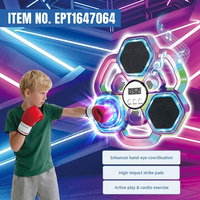 Jouet de boxe musicale EPT pour enfants - Jouet d'entraînement de synchronisation rythmique avec lumières LED, 3 vitesses réglables