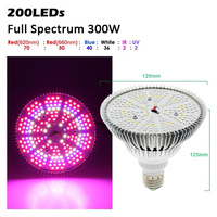 Bohlam Lampu Tumbuh LED 150W E27, 200 LED, Reflektor Aluminium, Lampu Phyto untuk Rumah Kaca, Tanaman Dalam Ruangan, Tanaman Hias, Sukulen, Hadiah