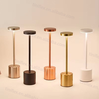 Lampe de table LED sans fil rechargeable en métal, moderne, à intensité variable tactile, portable USB 5V pour restaurant, chambre, bureau