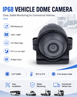 Caméra de dôme de voiture personnalisée OEM ODM AHD PAL avec vision nocturne infrarouge, champ de vision de 120 degrés et sortie de câble aviation 4 broches