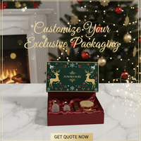 Kotak Kertas Lipat Natal Portabel Custom dengan Embossing dan Laminasi Matt untuk Kemasan Hadiah Kosmetik, Perawatan Kulit, dan Makeup (Kotak Rigid)