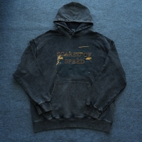 Sudadera con capucha impresa personalizada Colorful Men Heavyweight Hoodie Acid Wash Terry Fabric 420GSM Sudadera con capucha con estampado de transferencia personalizada para hombre