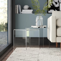TABLE de nidification en acrylique transparente, décoration de maison personnalisée en usine, TABLE d'appoint en acrylique de différentes tailles